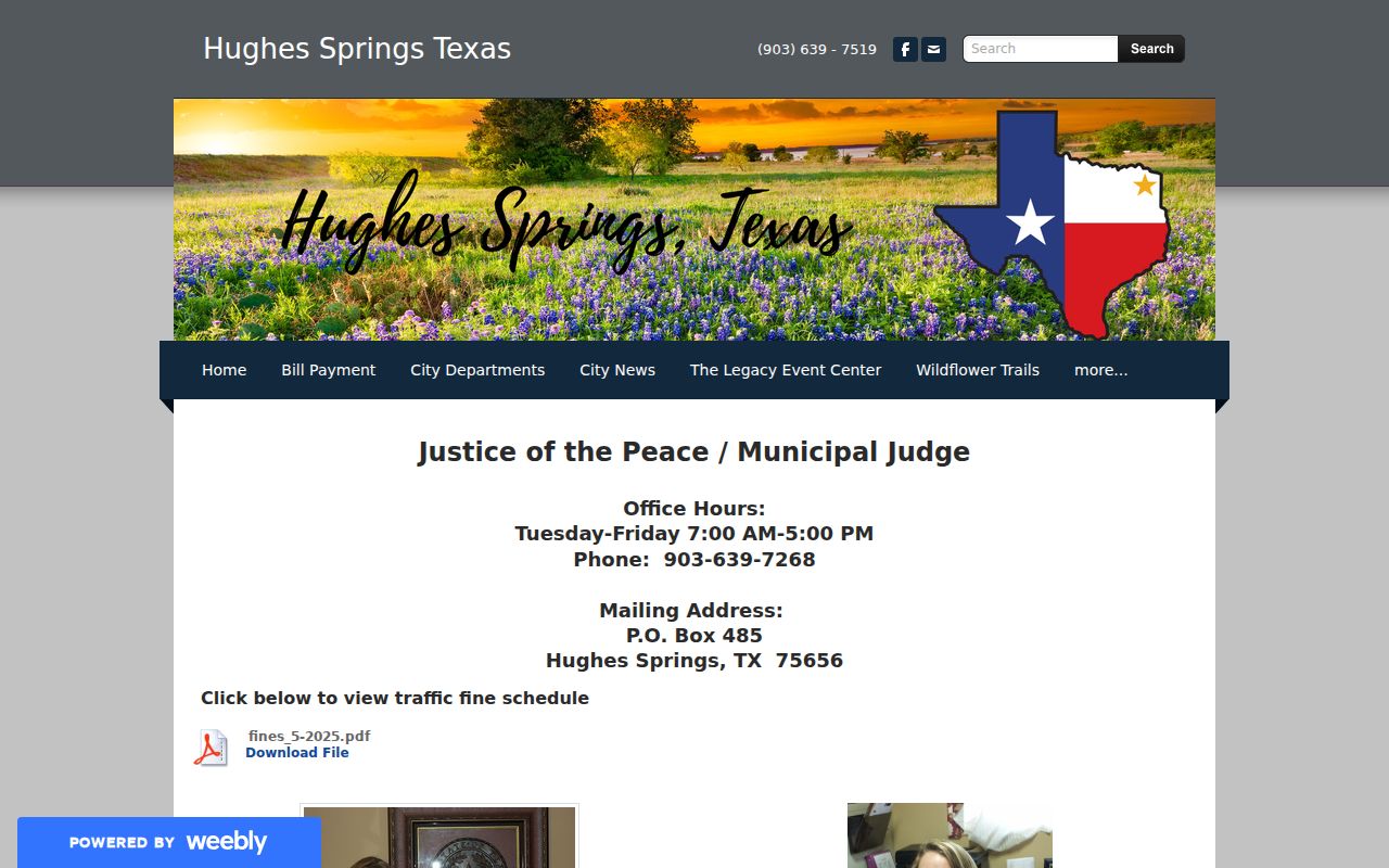 Hughes Springs court docket municipal judge and JP office